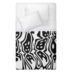 Black And White Abstract Stripe Pattern Duvet Cover (single Size) by SpinnyChairDesigns