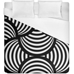 Abstract Black And White Shell Pattern Duvet Cover (king Size) by SpinnyChairDesigns