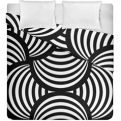 Abstract Black And White Shell Pattern Duvet Cover Double Side (king Size) by SpinnyChairDesigns