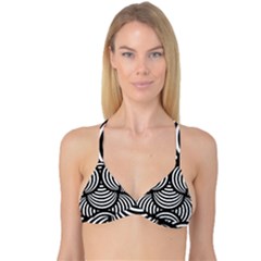 Abstract Black And White Shell Pattern Reversible Tri Bikini Top by SpinnyChairDesigns