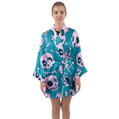 Skull Long Sleeve Satin Kimono by Sobalvarro