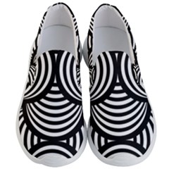 Abstract Black And White Shell Pattern Men s Lightweight Slip Ons by SpinnyChairDesigns