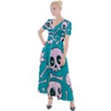 Skull Button Up Short Sleeve Maxi Dress View1