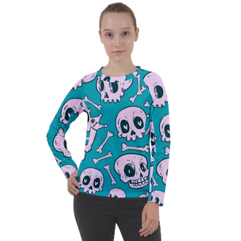 Skull Women s Long Sleeve Raglan Tee by Sobalvarro