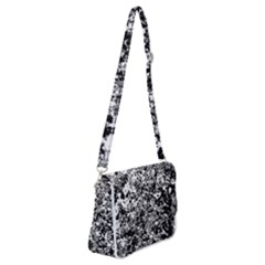 Black And White Grunge Stone Shoulder Bag With Back Zipper