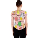 Cats and fruits  Crew Neck Crop Top View2