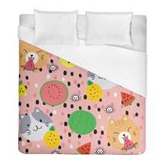 Cats And Fruits  Duvet Cover (full/ Double Size) by Sobalvarro