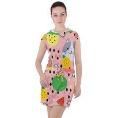 Cats And Fruits  Drawstring Hooded Dress by Sobalvarro