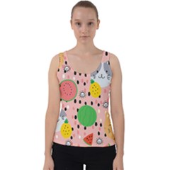 Cats And Fruits  Velvet Tank Top by Sobalvarro