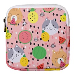Cats And Fruits  Mini Square Pouch by Sobalvarro