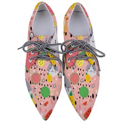 Cats And Fruits  Pointed Oxford Shoes by Sobalvarro