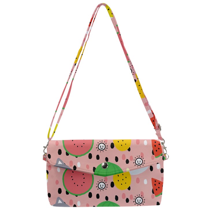 Cats and fruits  Removable Strap Clutch Bag