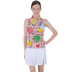 Cats And Fruits  Women s Sleeveless Polo Tee by Sobalvarro