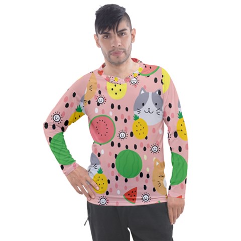 Cats And Fruits  Men s Pique Long Sleeve Tee by Sobalvarro