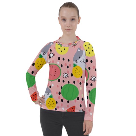 Cats And Fruits  Women s Pique Long Sleeve Tee by Sobalvarro