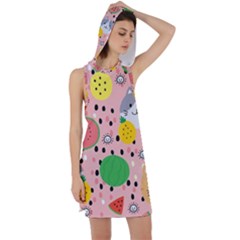 Cats And Fruits  Racer Back Hoodie Dress by Sobalvarro