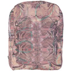 Tea Rose Pink And Brown Abstract Art Color Full Print Backpack by SpinnyChairDesigns