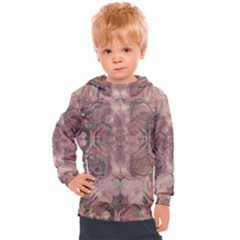 Tea Rose Pink And Brown Abstract Art Color Kids  Hooded Pullover by SpinnyChairDesigns