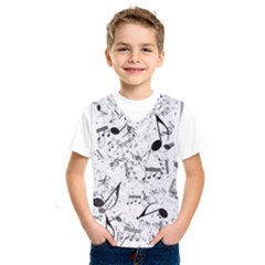 Black And White Music Notes Kids  Sportswear by SpinnyChairDesigns