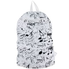 Black And White Music Notes Foldable Lightweight Backpack by SpinnyChairDesigns