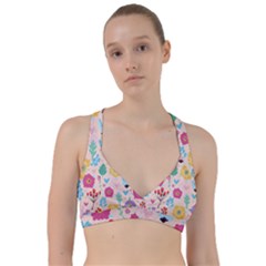 Tekstura-fon-tsvety-berries-flowers-pattern-seamless Sweetheart Sports Bra by Sobalvarro