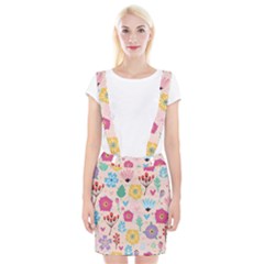 Tekstura-fon-tsvety-berries-flowers-pattern-seamless Braces Suspender Skirt by Sobalvarro