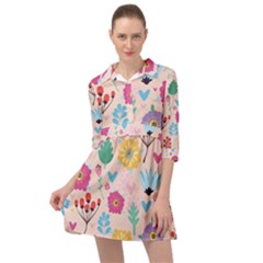 Tekstura-fon-tsvety-berries-flowers-pattern-seamless Mini Skater Shirt Dress by Sobalvarro