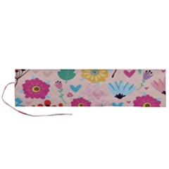 Tekstura-fon-tsvety-berries-flowers-pattern-seamless Roll Up Canvas Pencil Holder (l) by Sobalvarro