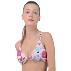 Tekstura-fon-tsvety-berries-flowers-pattern-seamless Knot Up Bikini Top by Sobalvarro