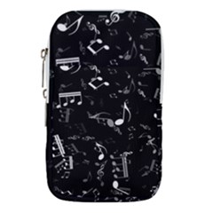 Black And White Music Notes Waist Pouch (large) by SpinnyChairDesigns