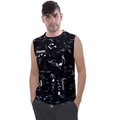 Black And White Music Notes Men s Regular Tank Top by SpinnyChairDesigns