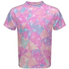 Pink Blue Peach Color Mosaic Men s Cotton Tee by SpinnyChairDesigns