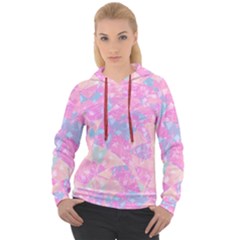 Pink Blue Peach Color Mosaic Women s Overhead Hoodie by SpinnyChairDesigns