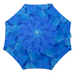 Electric Blue Geometric Pattern Straight Umbrellas