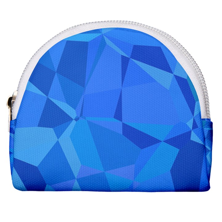 Electric Blue Geometric Pattern Horseshoe Style Canvas Pouch