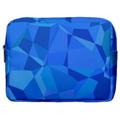 Electric Blue Geometric Pattern Make Up Pouch (large) by SpinnyChairDesigns