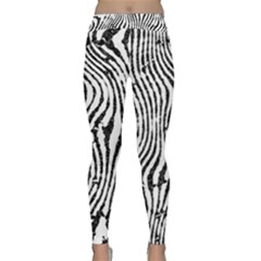 Zebra Print Stripes Classic Yoga Leggings by SpinnyChairDesigns