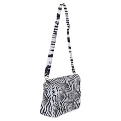 Zebra Print Stripes Shoulder Bag With Back Zipper by SpinnyChairDesigns