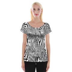 Zebra Print Stripes Cap Sleeve Top