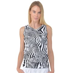 Zebra Print Stripes Women s Basketball Tank Top by SpinnyChairDesigns