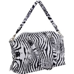 Zebra Print Stripes Canvas Crossbody Bag by SpinnyChairDesigns