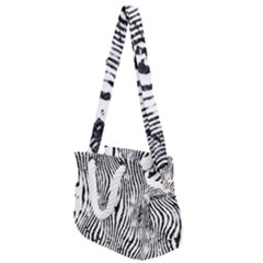 Zebra Print Stripes Rope Handles Shoulder Strap Bag by SpinnyChairDesigns