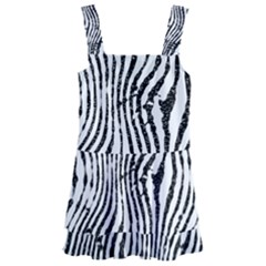 Zebra Print Stripes Kids  Layered Skirt Swimsuit