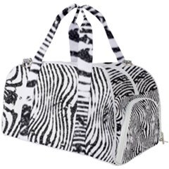 Zebra Print Stripes Burner Gym Duffel Bag by SpinnyChairDesigns