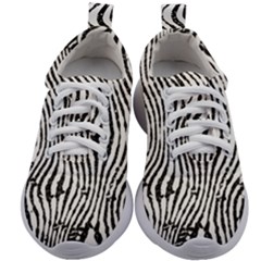 Zebra Print Stripes Kids Athletic Shoes by SpinnyChairDesigns