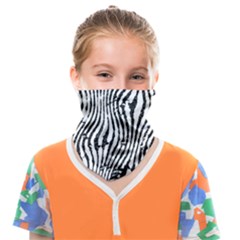 Zebra Print Stripes Face Covering Bandana (kids) by SpinnyChairDesigns
