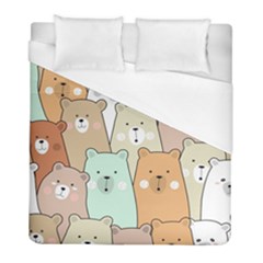 Colorful-baby-bear-cartoon-seamless-pattern Duvet Cover (full/ Double Size) by Sobalvarro