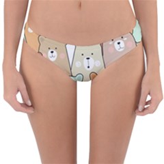 Colorful-baby-bear-cartoon-seamless-pattern Reversible Hipster Bikini Bottoms by Sobalvarro