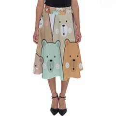 Colorful-baby-bear-cartoon-seamless-pattern Perfect Length Midi Skirt by Sobalvarro