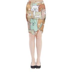 Colorful-baby-bear-cartoon-seamless-pattern Midi Wrap Pencil Skirt